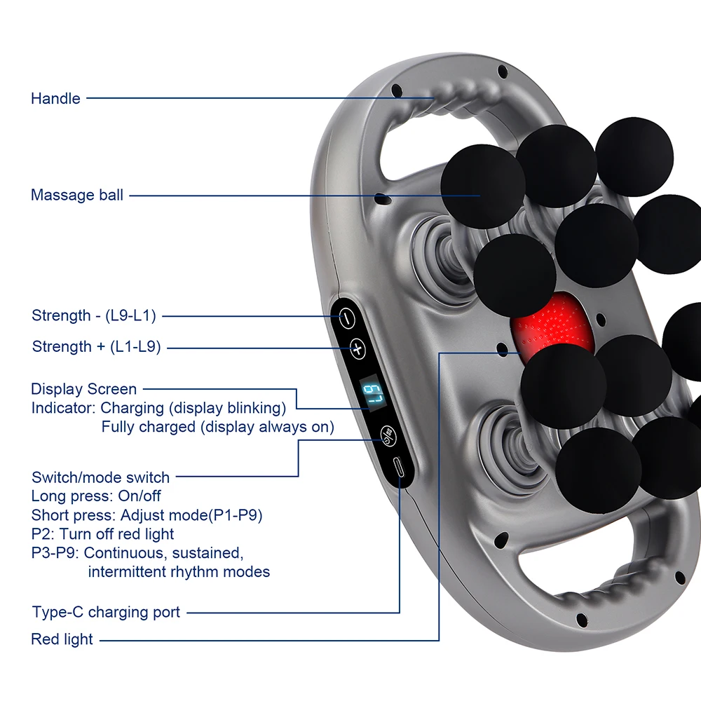 42-Heads Fascia Gun High-Frequency Vibration Body Massage Gun Back and Waist Massager Neck Shoulder Massager Muscle masajeador