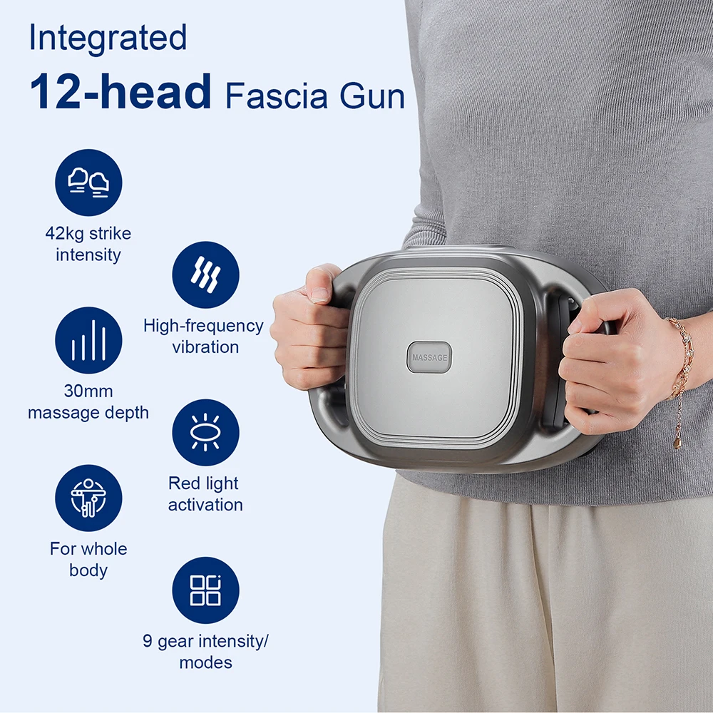 42-Heads Fascia Gun High-Frequency Vibration Body Massage Gun Back and Waist Massager Neck Shoulder Massager Muscle masajeador