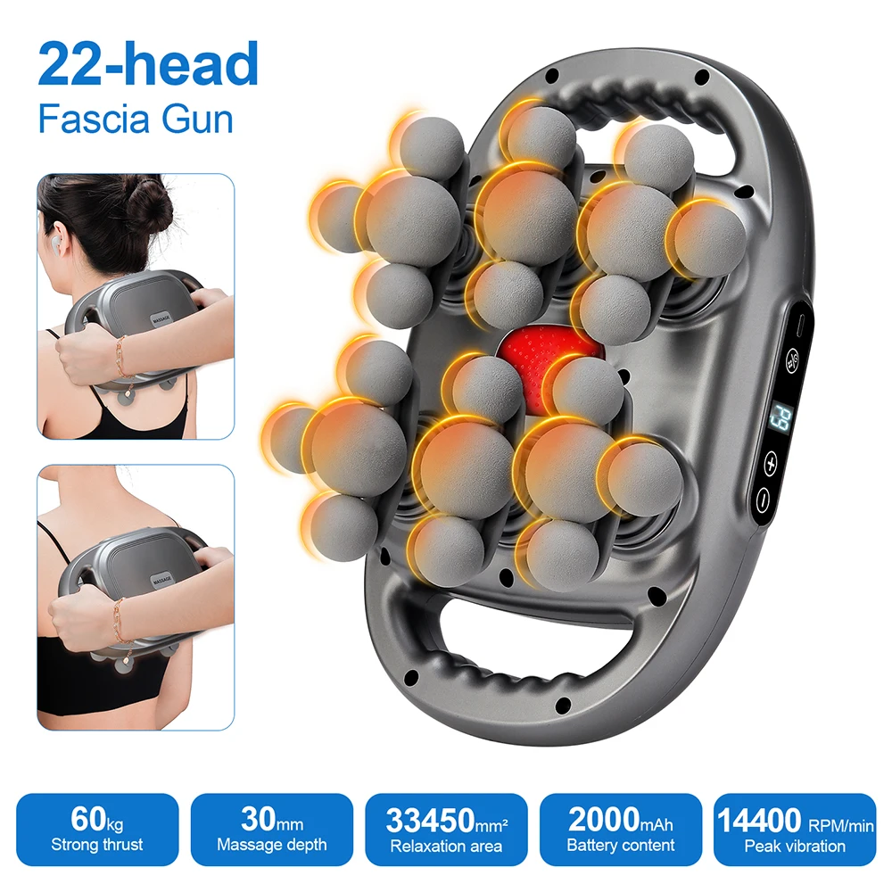 42-Heads Fascia Gun High-Frequency Vibration Body Massage Gun Back and Waist Massager Neck Shoulder Massager Muscle masajeador