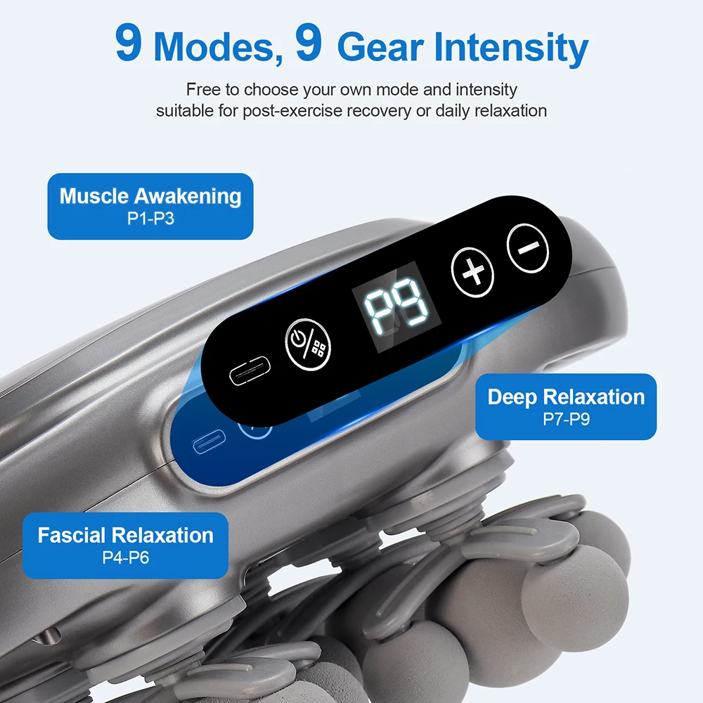 42-Heads Fascia Gun High-Frequency Vibration Body Massage Gun Back and Waist Massager Neck Shoulder Massager Muscle masajeador