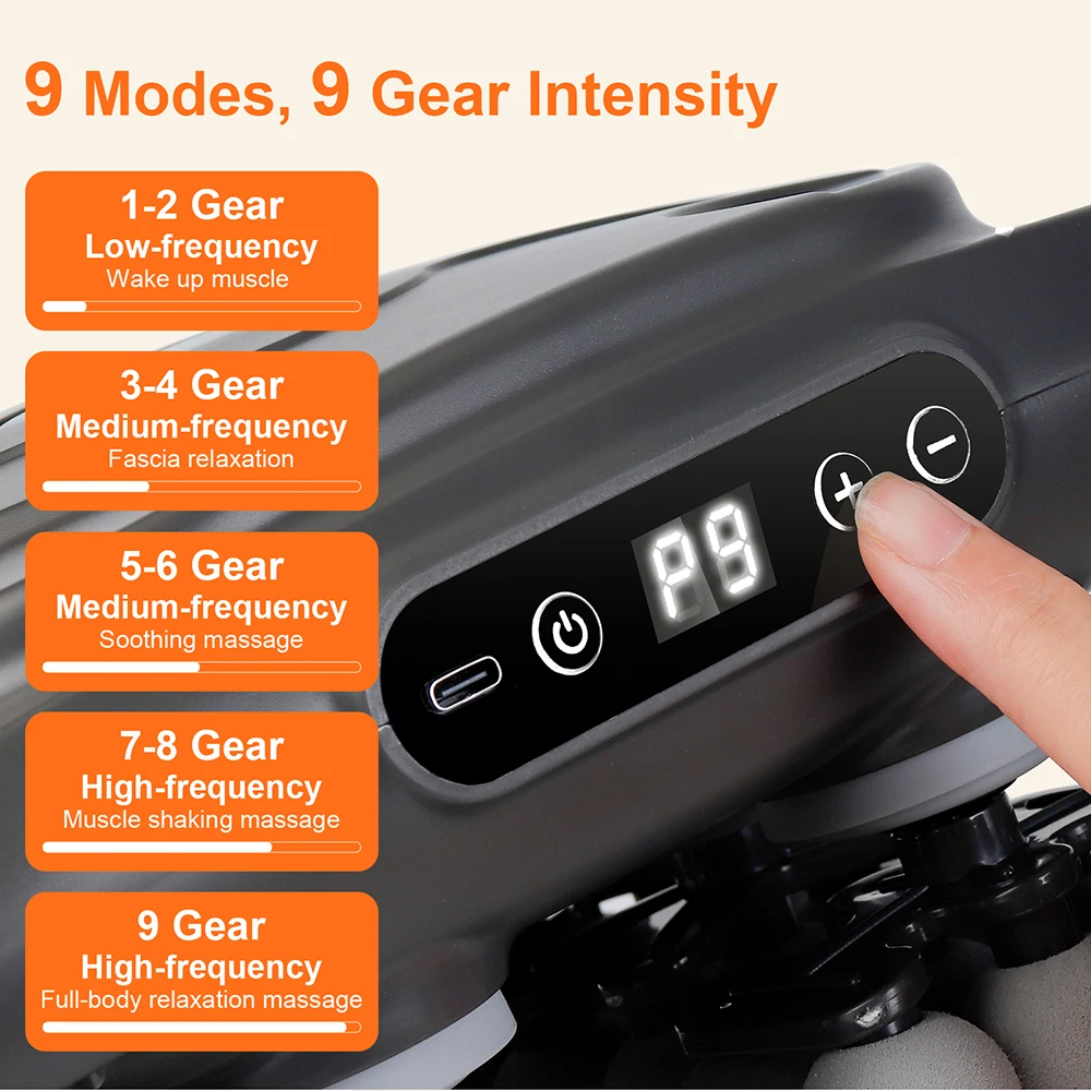 42-Heads Fascia Gun High-Frequency Vibration Body Massage Gun Back and Waist Massager Neck Shoulder Massager Muscle masajeador