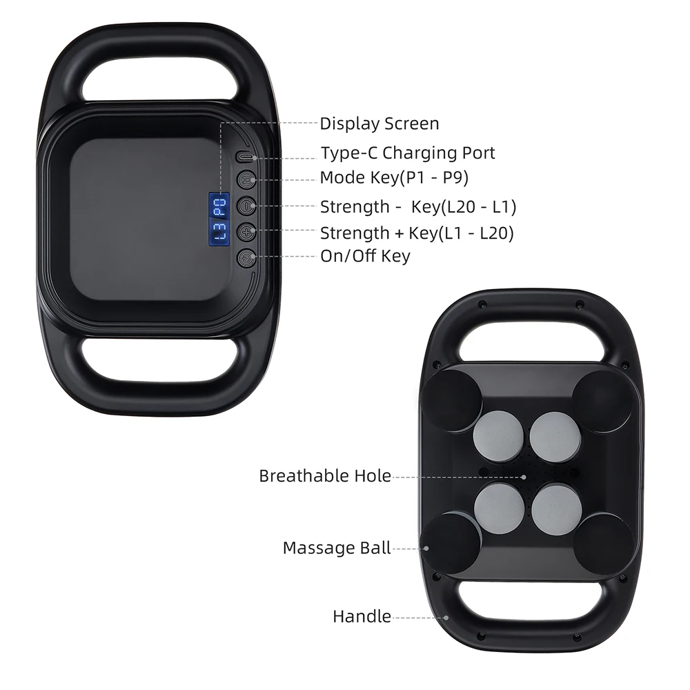 42-Heads Fascia Gun High-Frequency Vibration Body Massage Gun Back and Waist Massager Neck Shoulder Massager Muscle masajeador