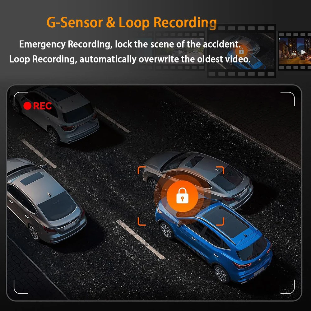 4 Channel Dash Cam 360° Car Video Recorder Black Box with Night Vision 24/7 Parking Monitor G-Sensor Loop Recording Auto Parts
