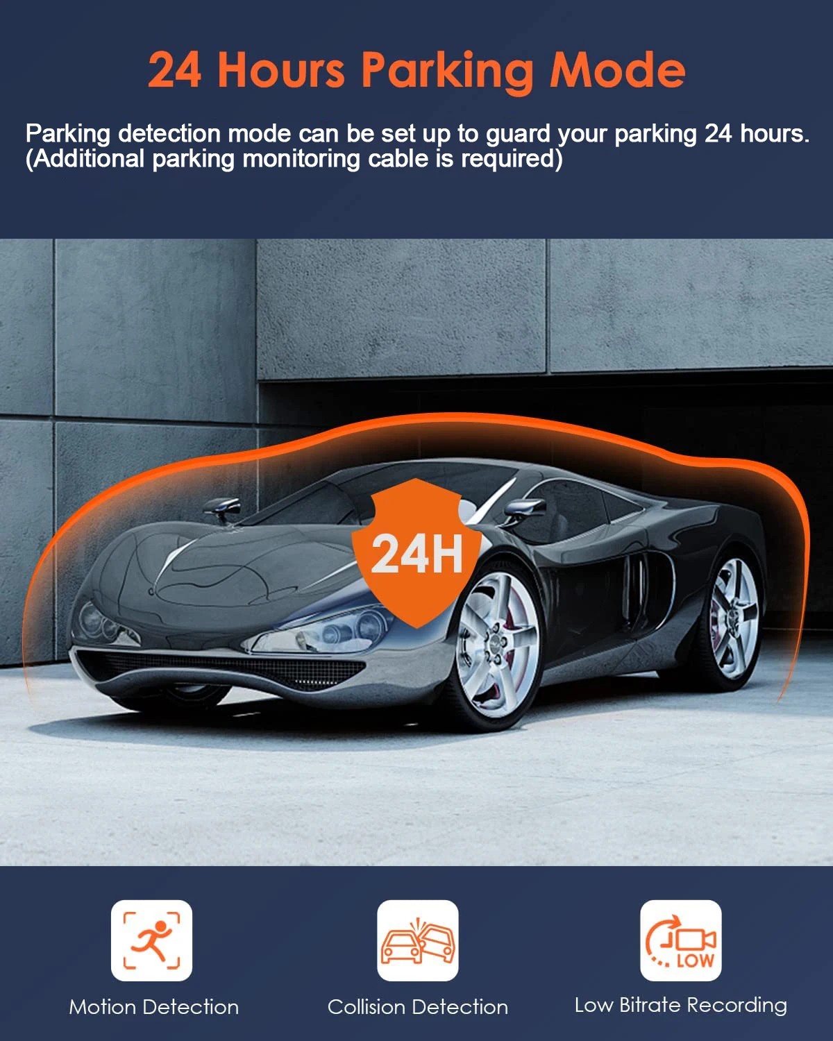 Dash Cam W/ IR Night Vision Loop Recording & 2" IPS Screen 1080P 3 Camera ， DVR recorder, video recorder, Vehicle DVR