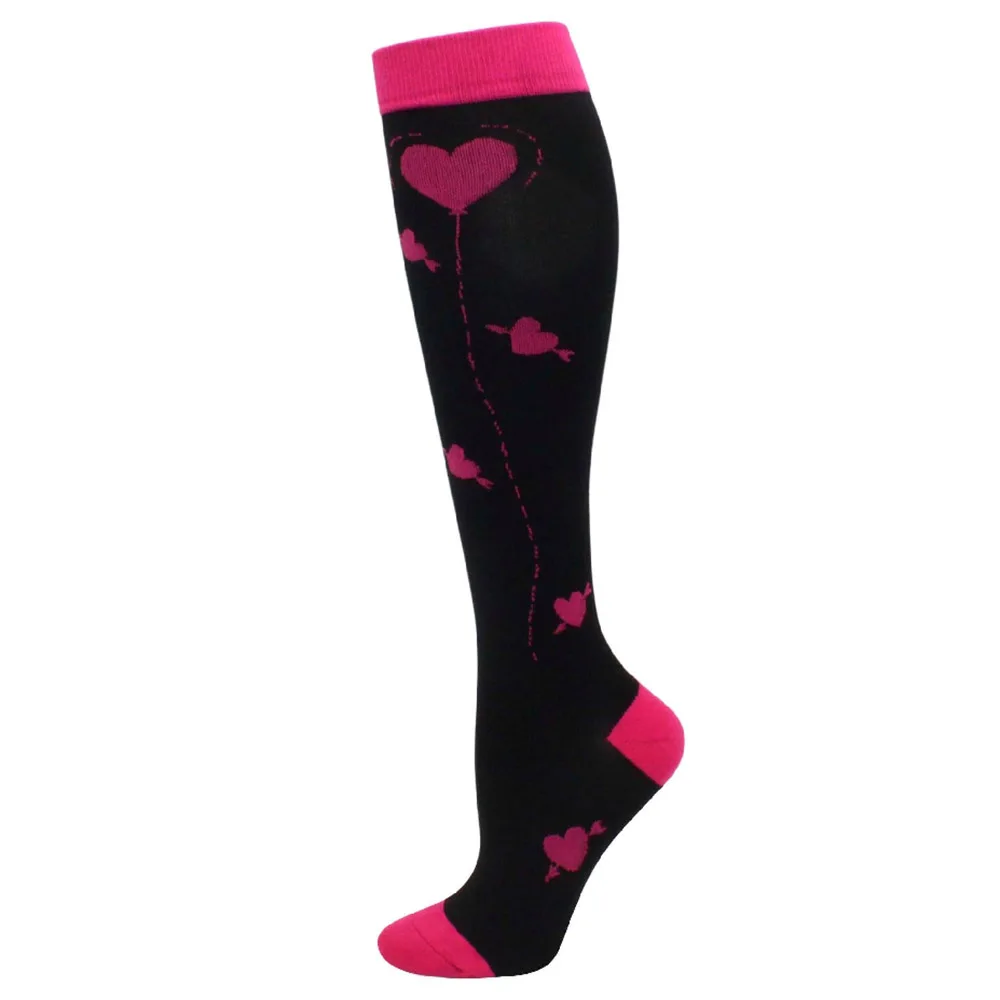 Men's Running Compression Socks Basketball Cycling Socks Medical Prevention Varicocele Travel Cute pattern