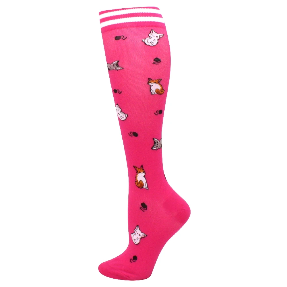 Men's Running Compression Socks Basketball Cycling Socks Medical Prevention Varicocele Travel Cute pattern