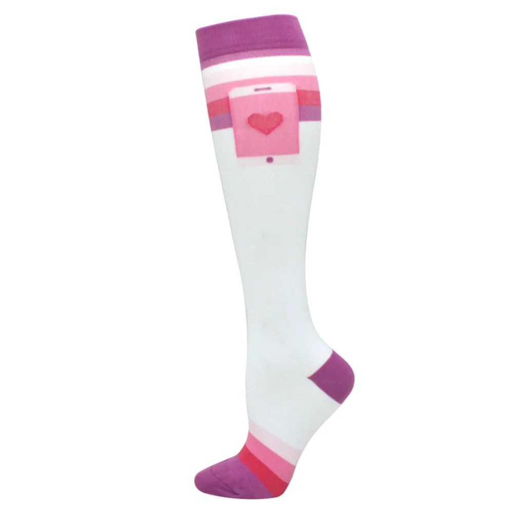 Men's Running Compression Socks Basketball Cycling Socks Medical Prevention Varicocele Travel Cute pattern