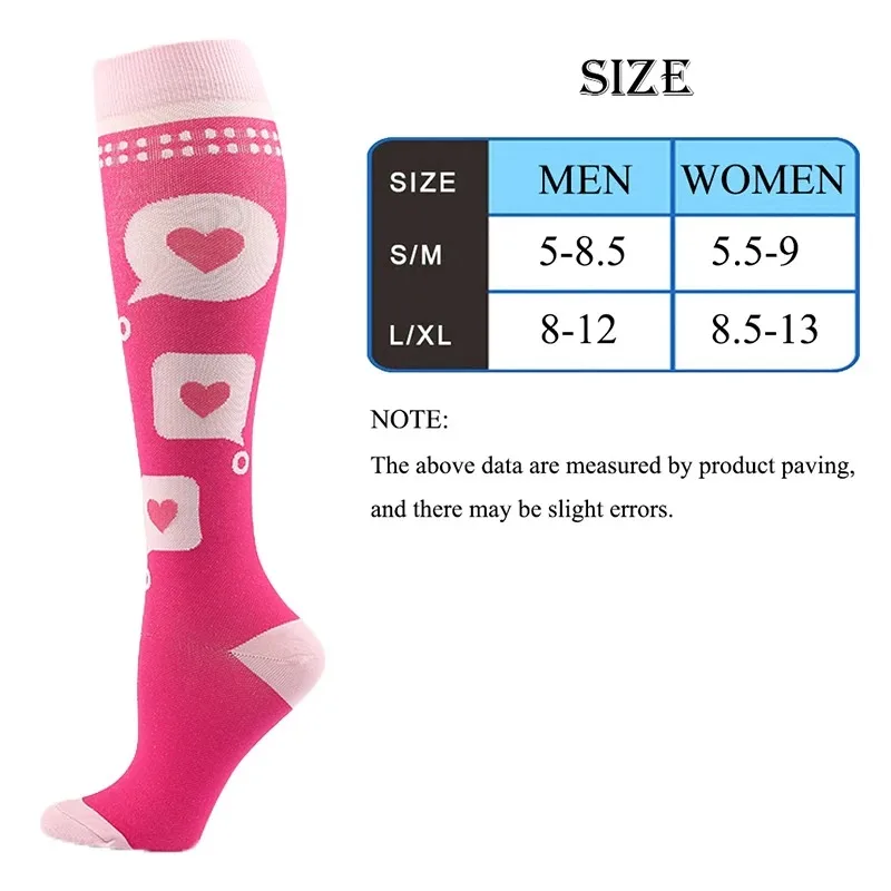 Men's Running Compression Socks Basketball Cycling Socks Medical Prevention Varicocele Travel Cute pattern