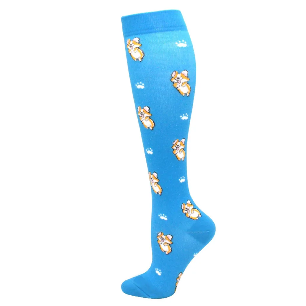 Men's Running Compression Socks Basketball Cycling Socks Medical Prevention Varicocele Travel Cute pattern