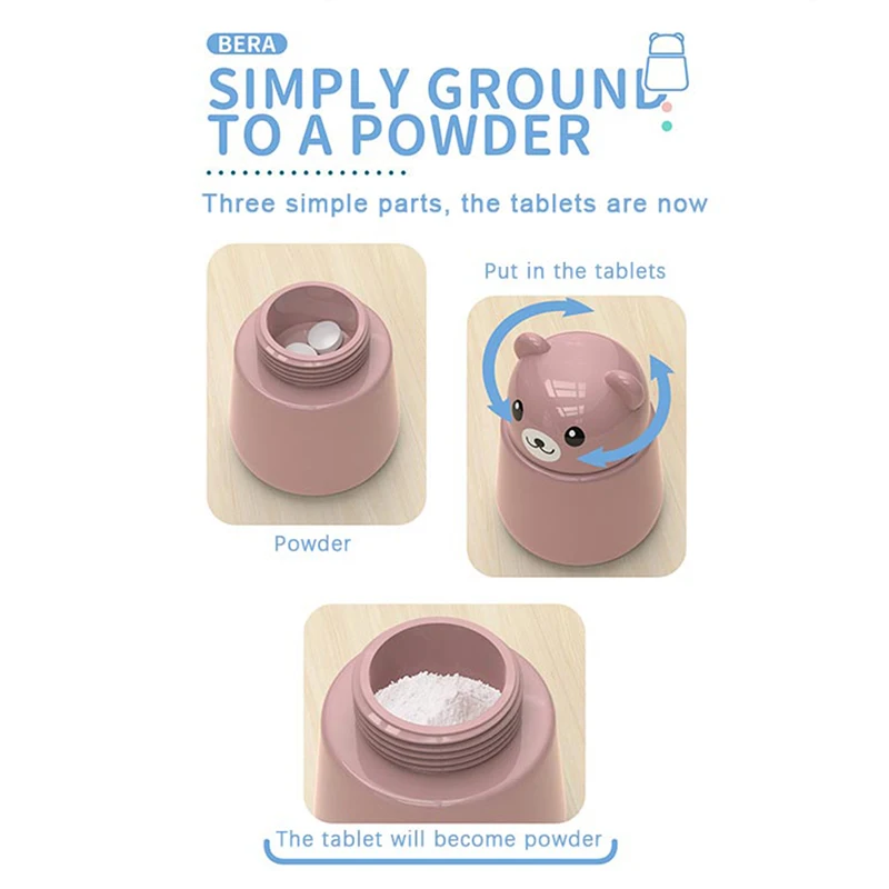 1Pcs Pills Grinder Portable Cute Animal Pills Grinder Medicine Tablet Crusher Kids Adult Pill Pulverizer For Home Outdoor