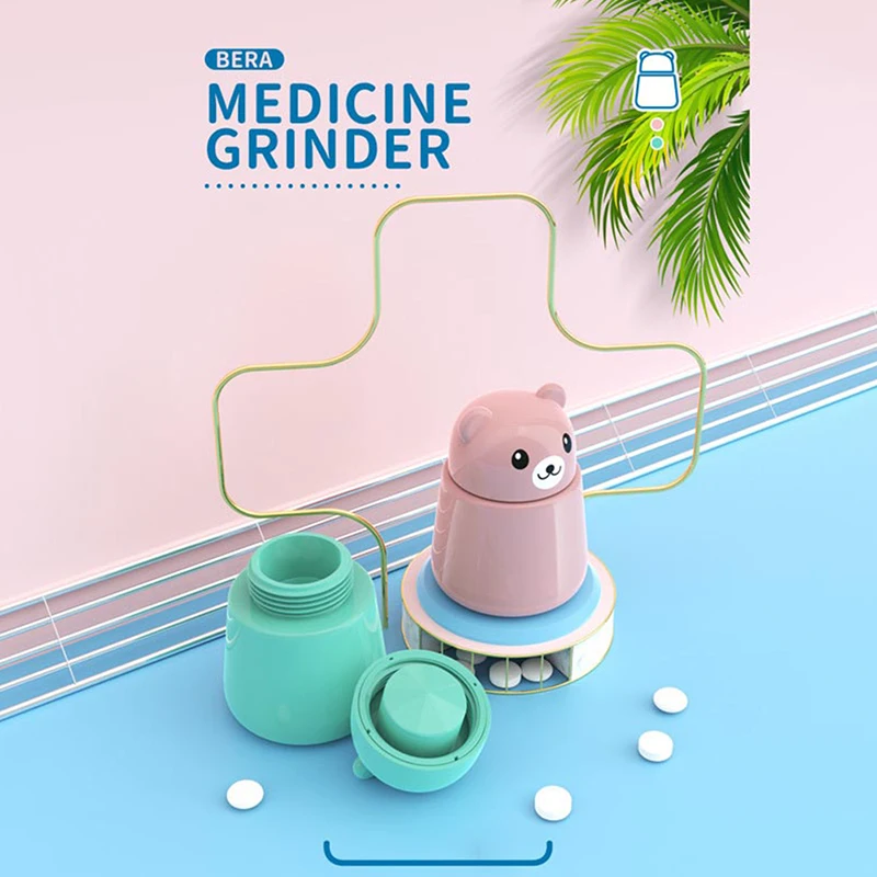 1Pcs Pills Grinder Portable Cute Animal Pills Grinder Medicine Tablet Crusher Kids Adult Pill Pulverizer For Home Outdoor