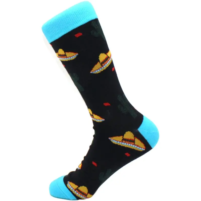 Men's hip hop harajuku socks polka dot alien skateboard checkered animal medium cut funny socks