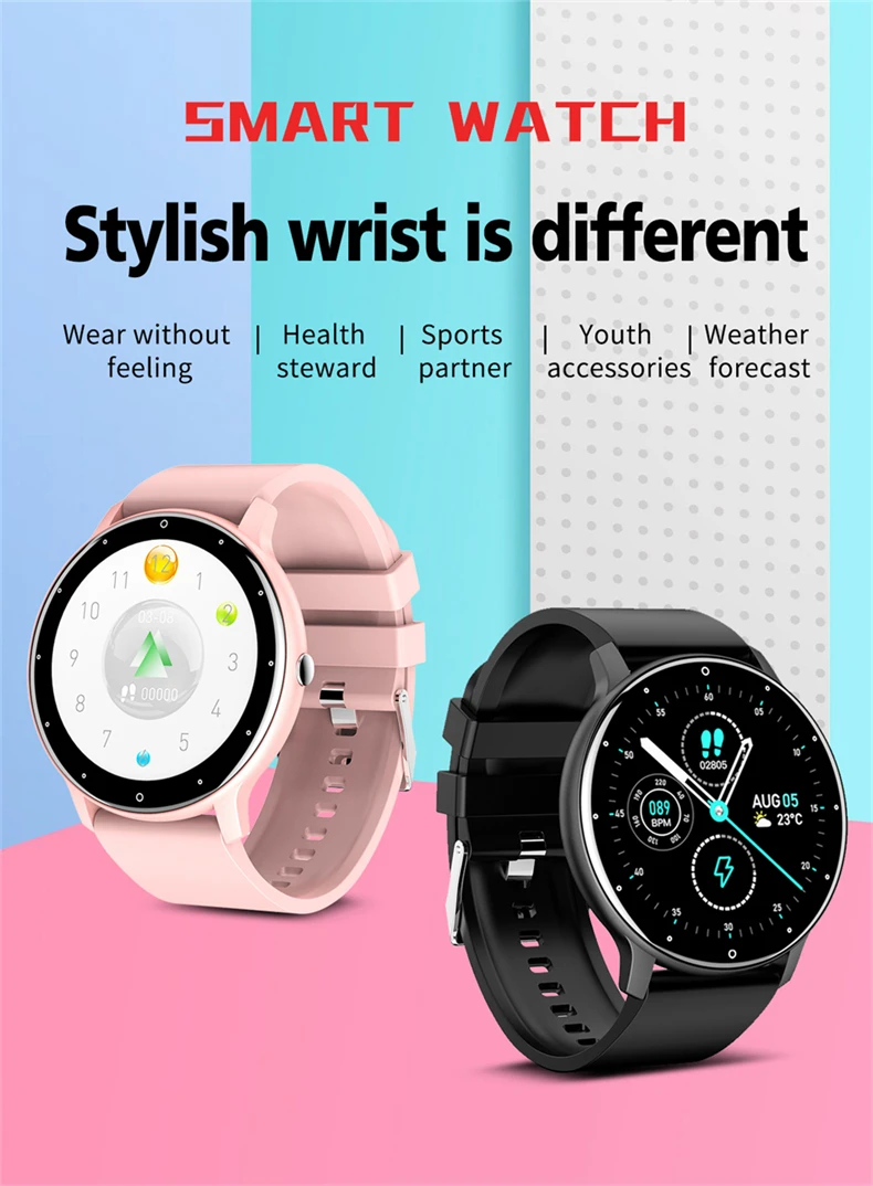 LIGE Women Smart Band Watch Real-time Weather Forecast Activity Tracker Watches Heart Rate Monitor Sports Ladies Smart Watch Men