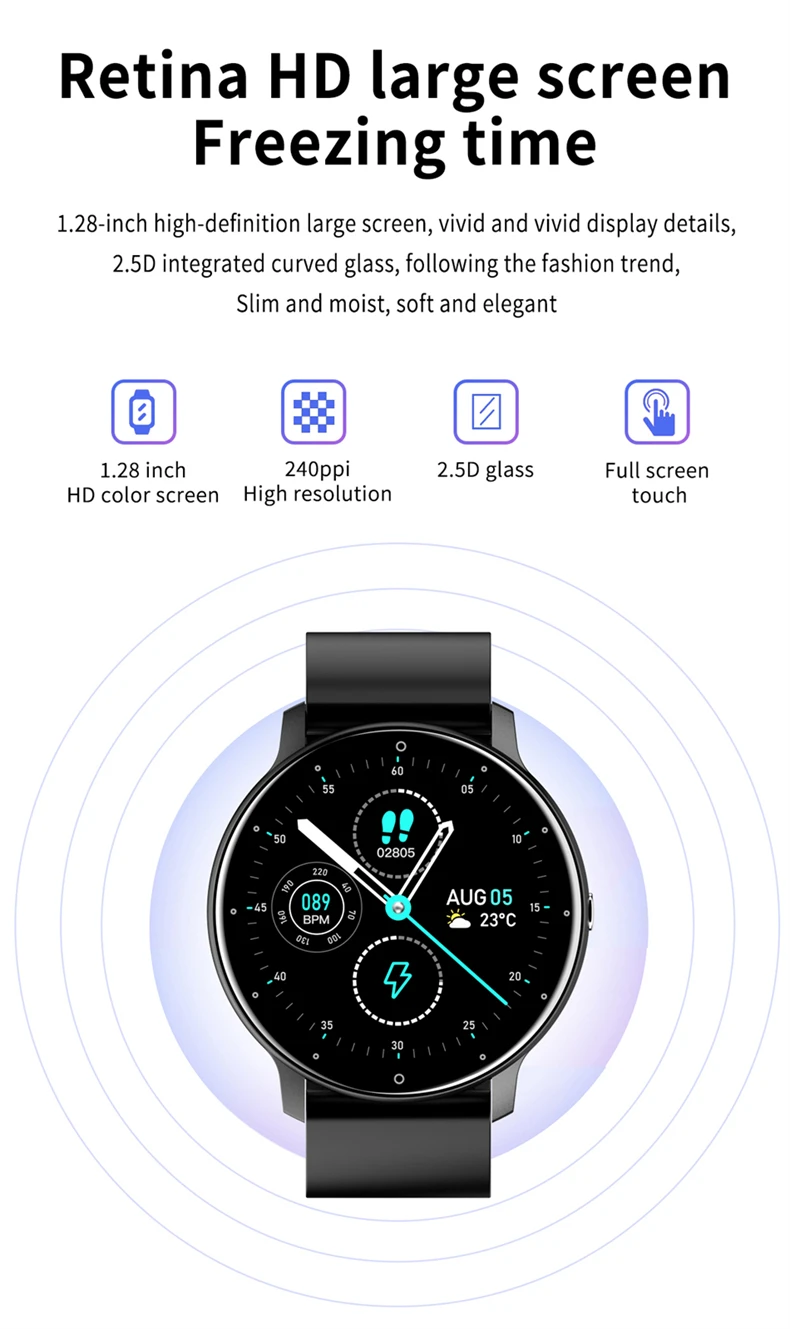 LIGE Women Smart Band Watch Real-time Weather Forecast Activity Tracker Watches Heart Rate Monitor Sports Ladies Smart Watch Men