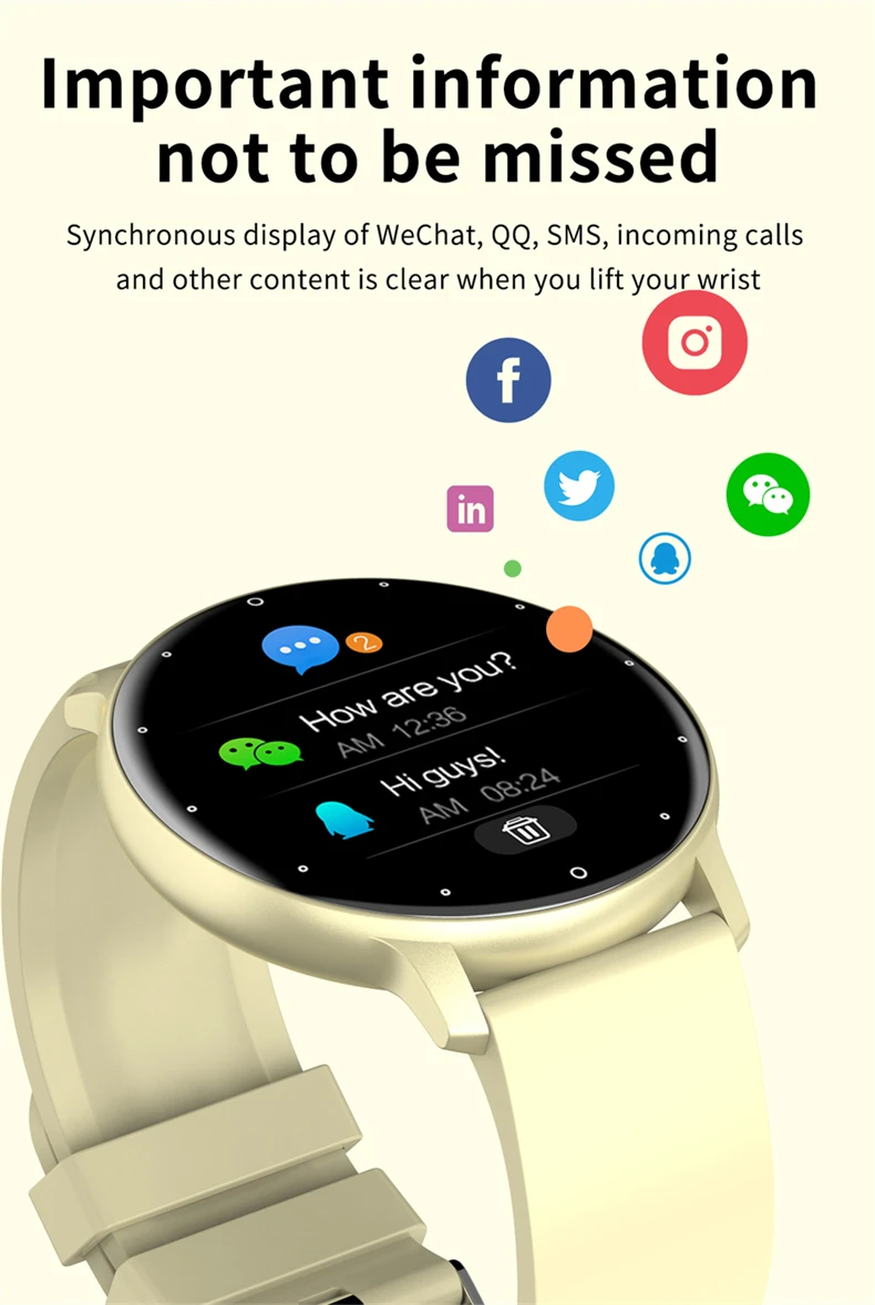 LIGE Women Smart Band Watch Real-time Weather Forecast Activity Tracker Watches Heart Rate Monitor Sports Ladies Smart Watch Men