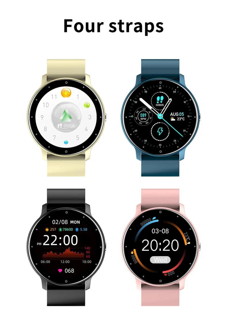 LIGE Women Smart Band Watch Real-time Weather Forecast Activity Tracker Watches Heart Rate Monitor Sports Ladies Smart Watch Men