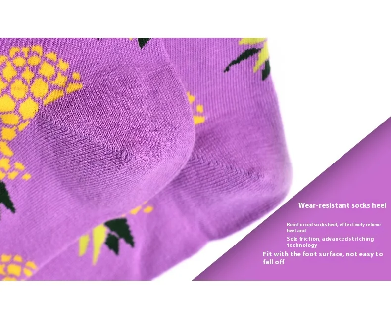 Women Socks Funny Cute Cartoon Fruits Banana Lemon Pineapple Avocado Food Happy Japanese Harajuku Skateboard Socks