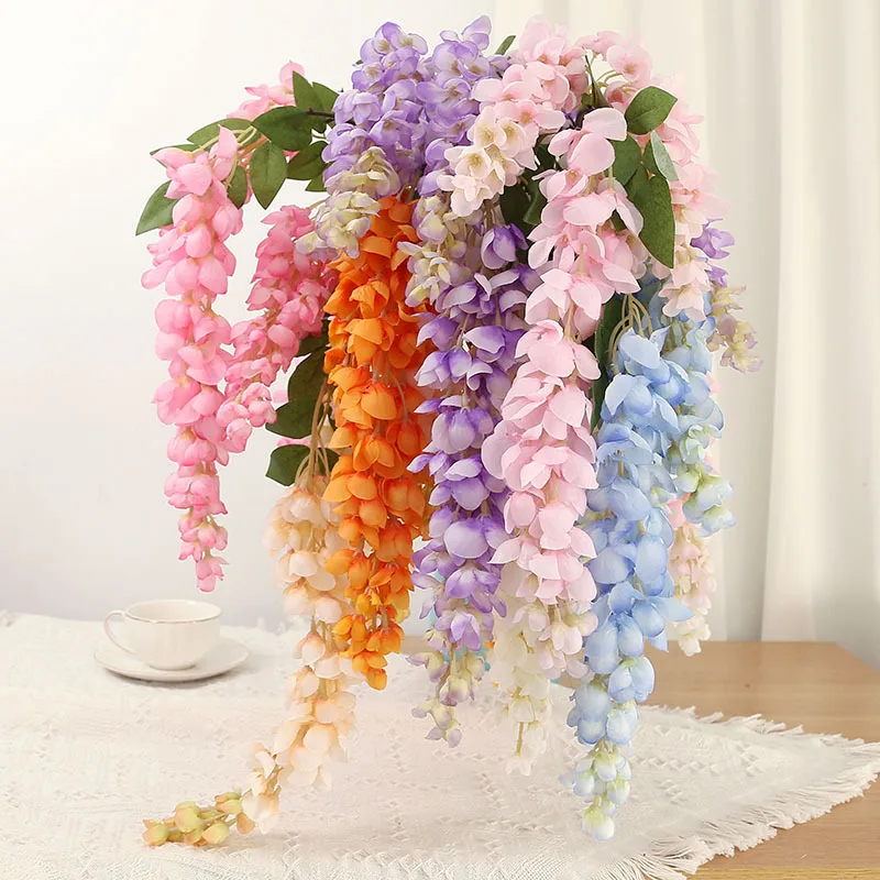 40'' Giant Wisteria Artificial Flowers Fake Wisteria Floral Hanging Plant Garland for Home Party Floor Wedding Arrangement Decor