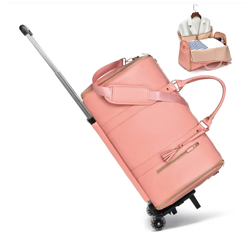 Women Rolling Garment Bags for Travel Handbag with Wheels Women Carry On Garment Duffel Bag Suit Travel Rolling Trave Duffle Bag