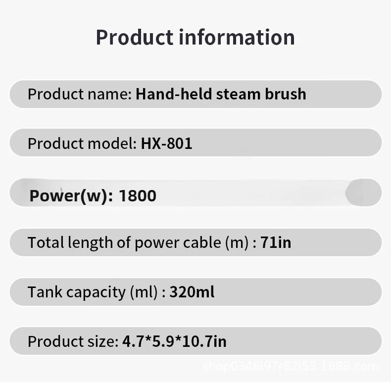 TINSOL Handheld Garment Steam Iron 1800W 3-Level Adjustment Rapid Heating Steam Iron Portable Suitable for Home and Travel Use