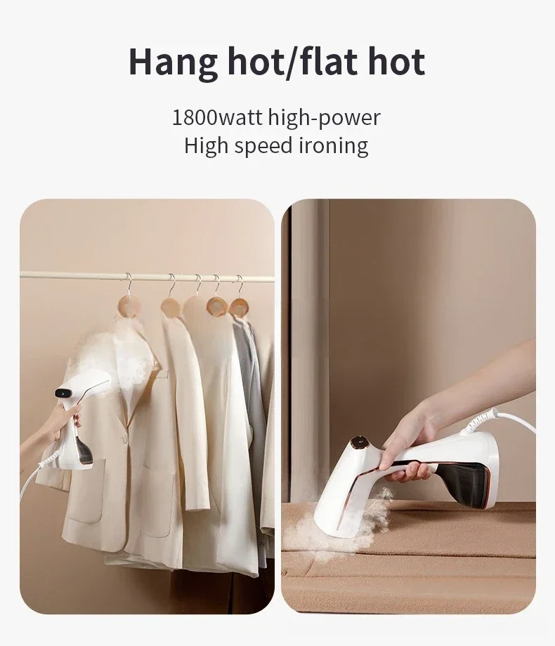 TINSOL Handheld Garment Steam Iron 1800W 3-Level Adjustment Rapid Heating Steam Iron Portable Suitable for Home and Travel Use