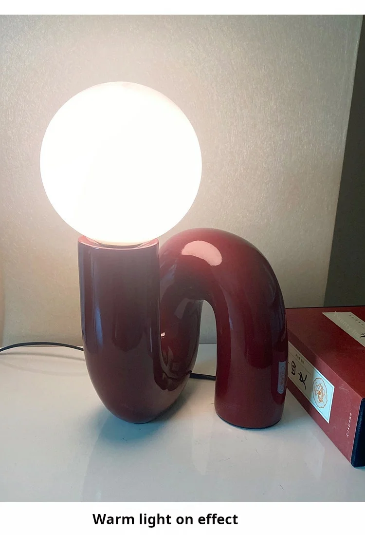 American-Style Nordic Resin Glass Atmosphere Bedroom Bedside Lamp Decoration Piece Art Tabletop Children's Room Desk Lamp G9