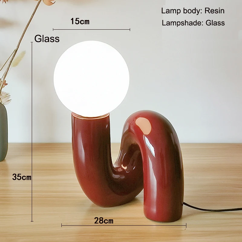 American-Style Nordic Resin Glass Atmosphere Bedroom Bedside Lamp Decoration Piece Art Tabletop Children's Room Desk Lamp G9