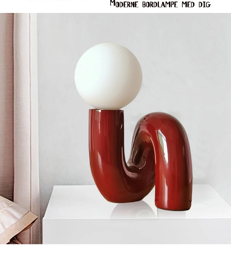 American-Style Nordic Resin Glass Atmosphere Bedroom Bedside Lamp Decoration Piece Art Tabletop Children's Room Desk Lamp G9