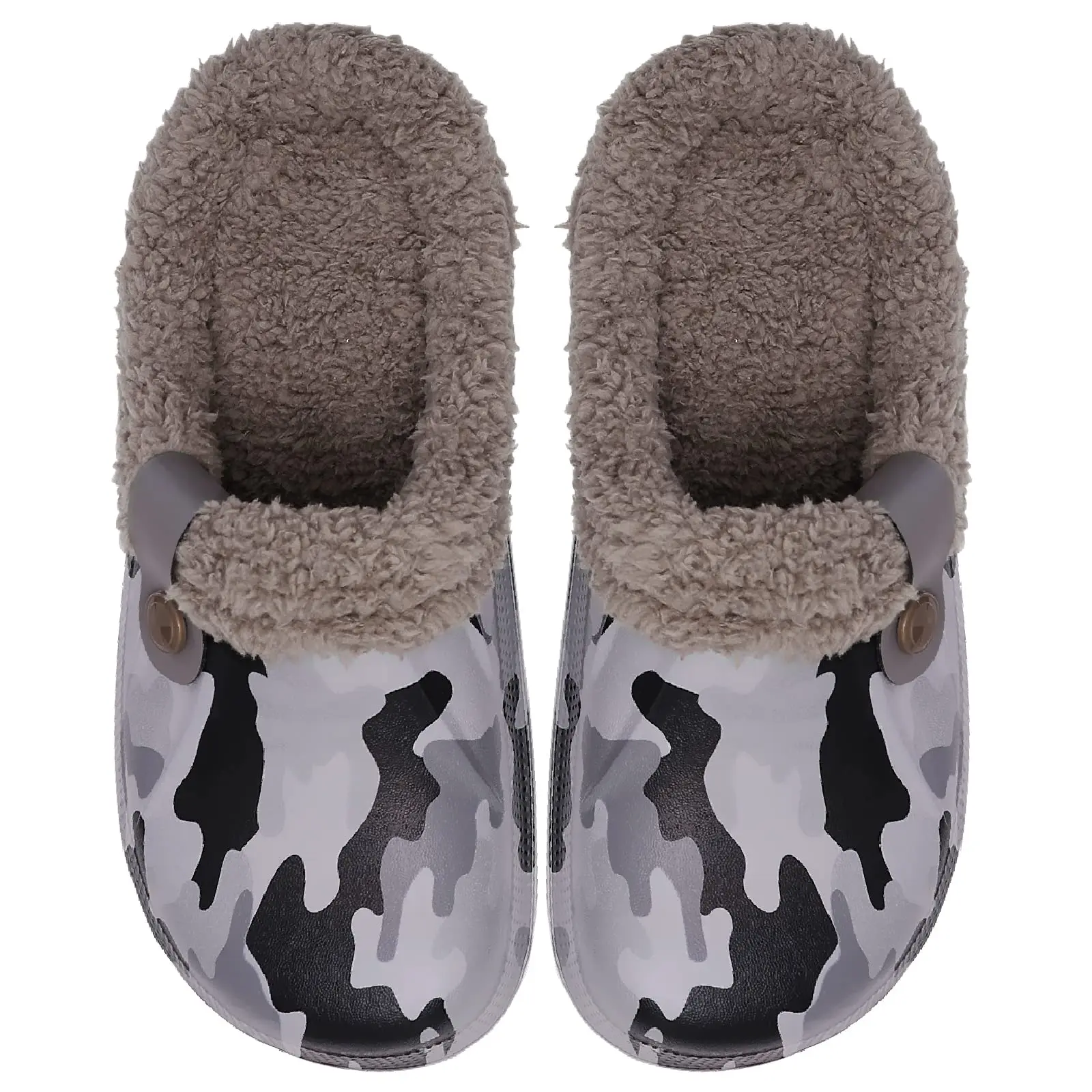 Litfun Winter Plush Garden Shoes Women Fur Clogs Slippers Men Soft Furry Waterproof Slippers Outdoor New Cozy Fuzzy Home Slipper