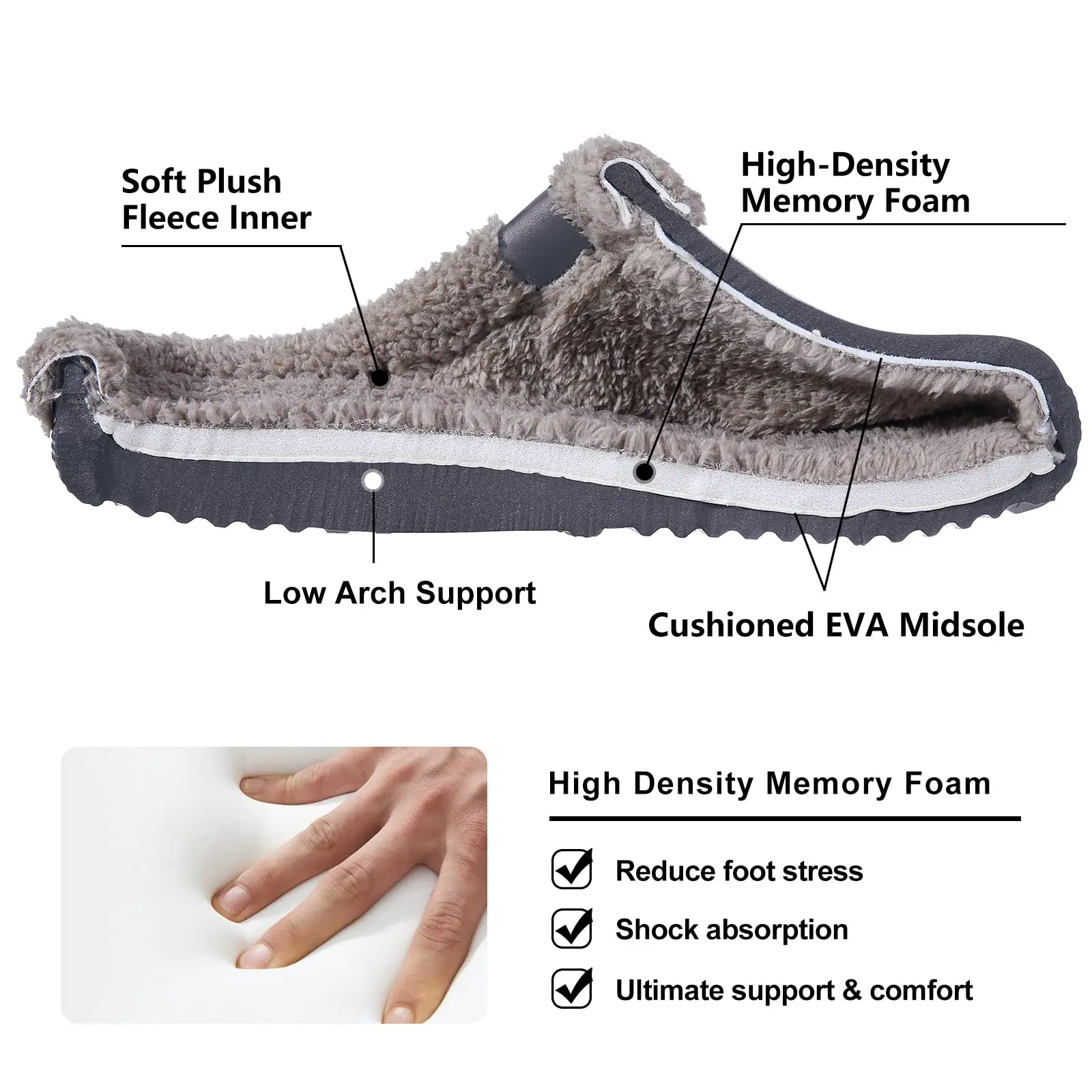 Litfun Winter Plush Garden Shoes Women Fur Clogs Slippers Men Soft Furry Waterproof Slippers Outdoor New Cozy Fuzzy Home Slipper