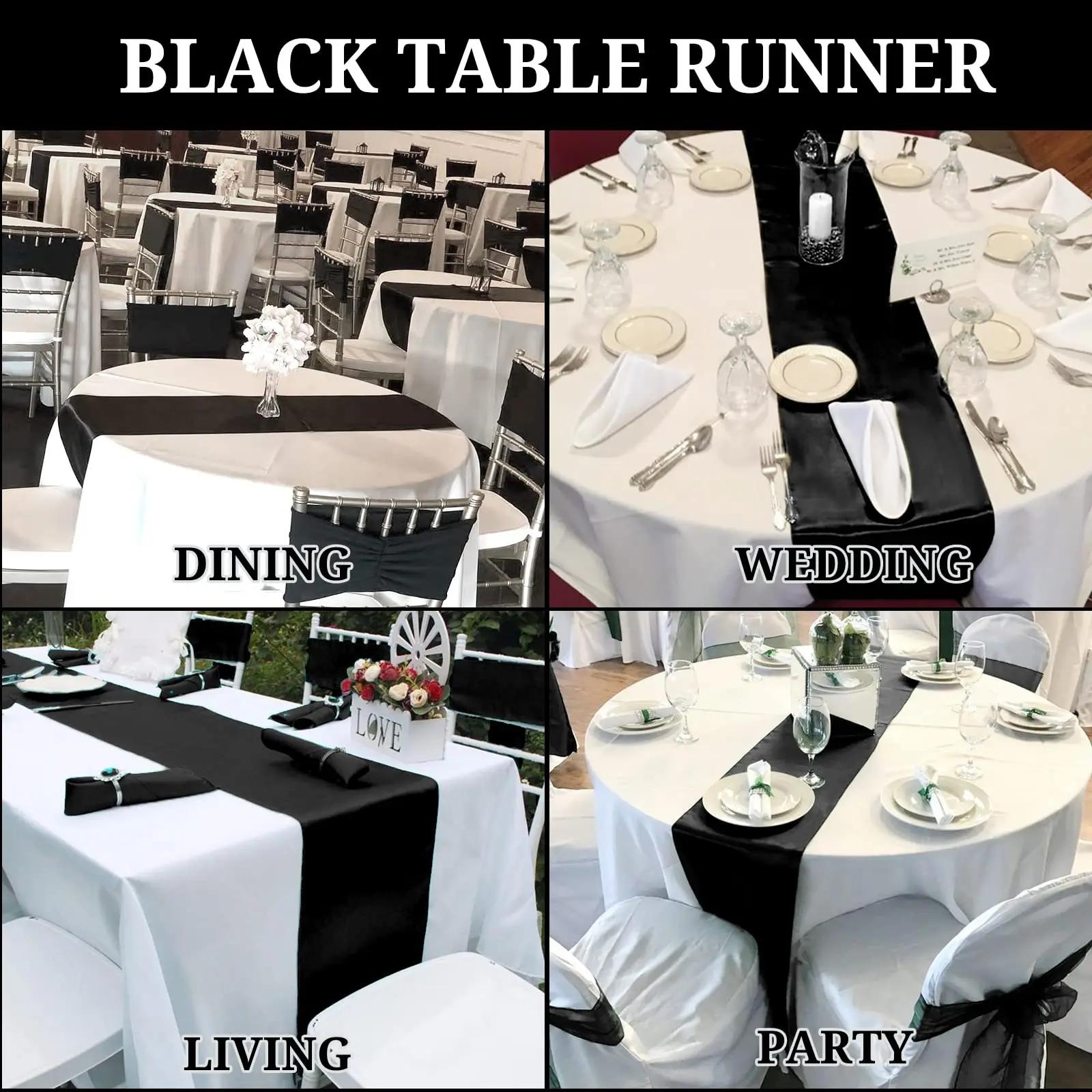 6/20PCS Wedding Satin Table Runner Sage Green 30x275cm Long Party Supply Christmas Home Dining Banquets Luxury Table Decoration