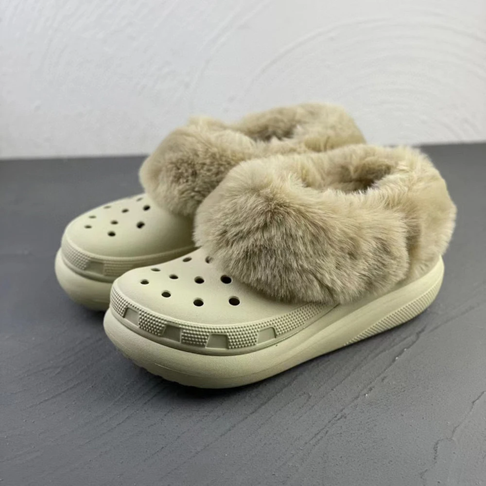 2024 Winter Furry Slippers Inserts Fur Insoles Shoe Clogs Shoes Liners Removable Soft Thickened Plush Cover Warm Lined