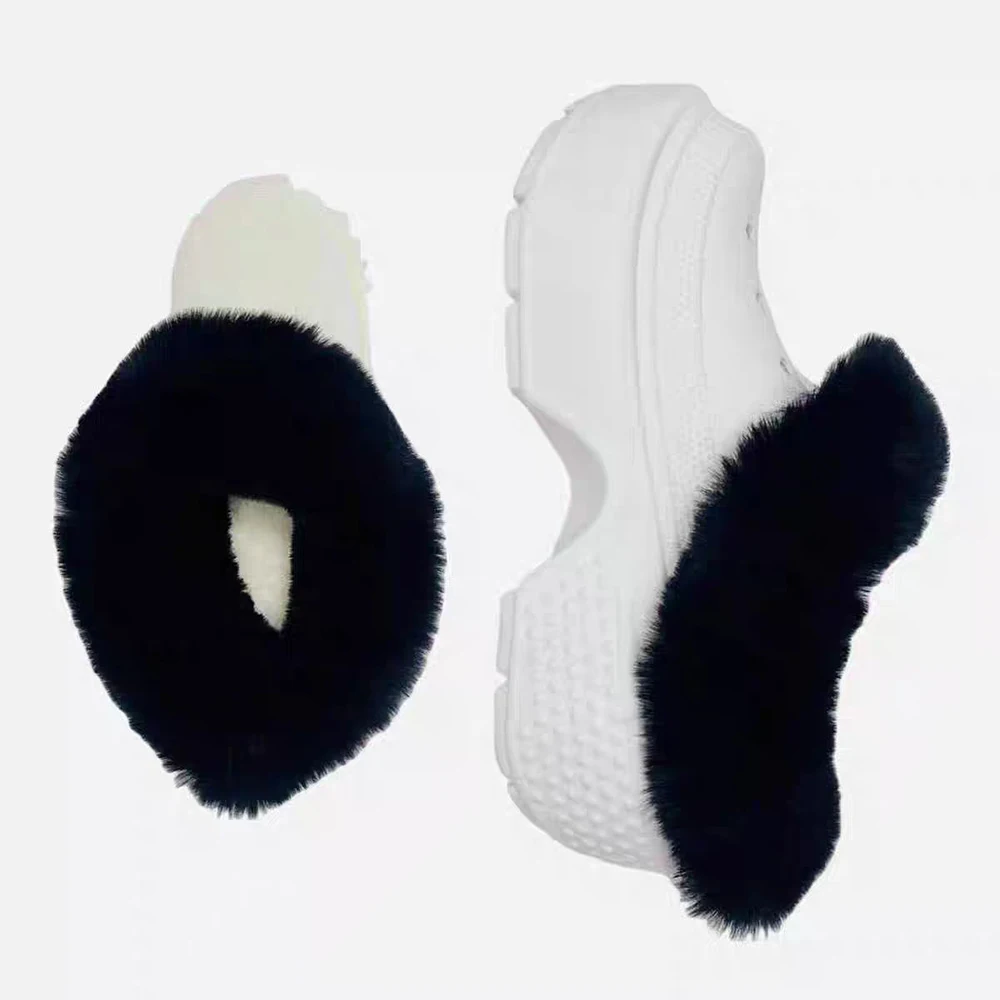 2024 Winter Furry Slippers Inserts Fur Insoles Shoe Clogs Shoes Liners Removable Soft Thickened Plush Cover Warm Lined
