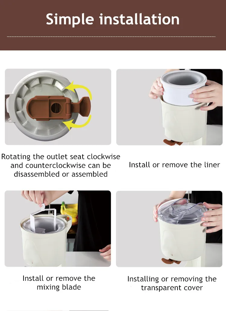 Ice Cream Machine Manual Automatic Bench Top Simple Operation Large Capacity Mini Soft Ice Cream Machine For Home DI