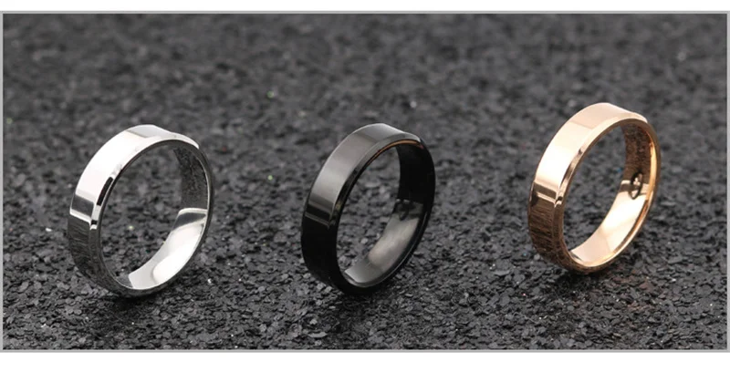 4mm 6mm 8mm Wide Stainless Steel Rings High Polished 2020 New Fashion Classic And Generous For Men's And Women's Ring Jewelry Gi