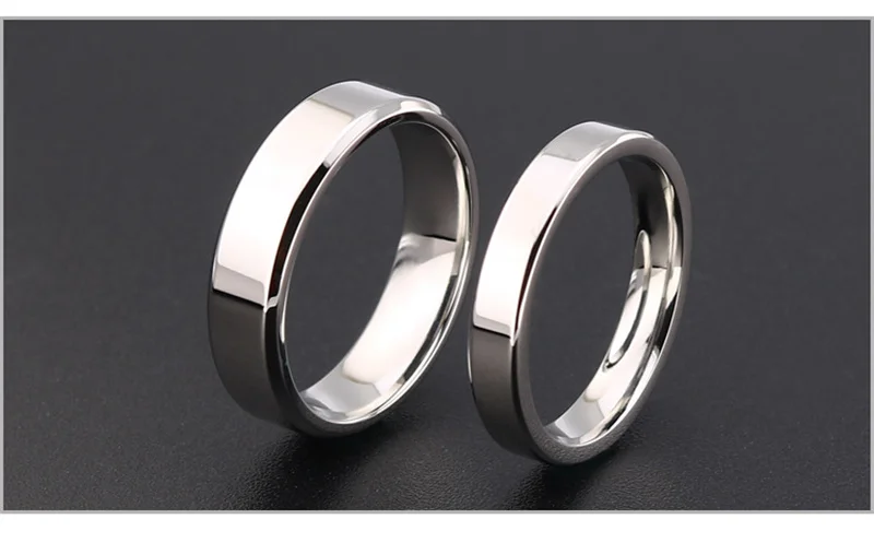 4mm 6mm 8mm Wide Stainless Steel Rings High Polished 2020 New Fashion Classic And Generous For Men's And Women's Ring Jewelry Gi