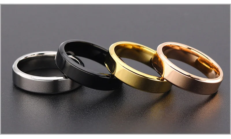 4mm 6mm 8mm Wide Stainless Steel Rings High Polished 2020 New Fashion Classic And Generous For Men's And Women's Ring Jewelry Gi