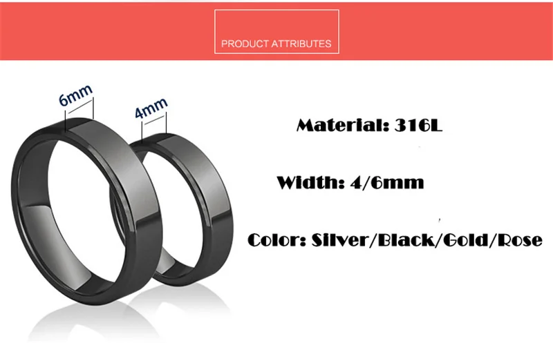 4mm 6mm 8mm Wide Stainless Steel Rings High Polished 2020 New Fashion Classic And Generous For Men's And Women's Ring Jewelry Gi