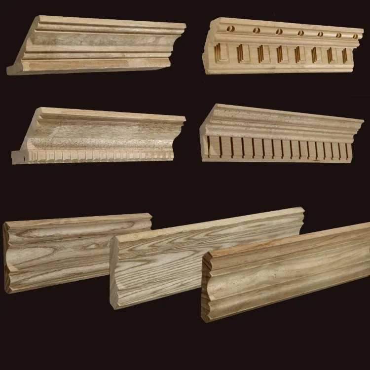 Long Wood Molding Applique Onlay Decal Figurines Wall Decor Art Furniture Accessories Home Decorative Items for Living Room
