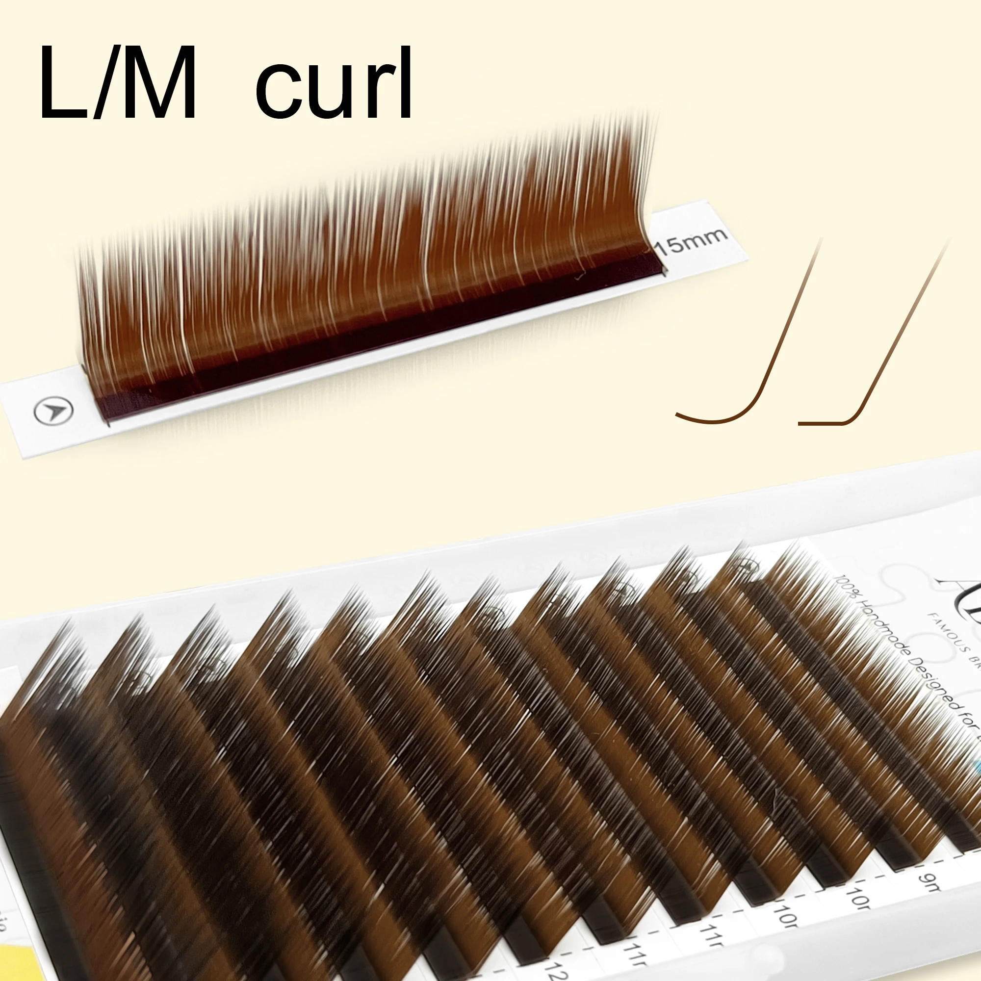 Abonnie L M Curl Brown Classic Individual Eyelashes Russian Volume Lashes