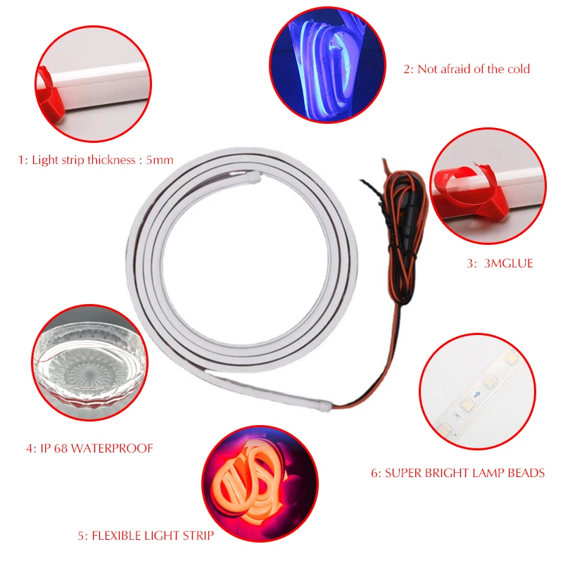 LED Auto Car Hood Lights Strip Universal Lamps Ambient Lights For Hyundai Tucson 2016-2020 Start-Scan Daytime Running Light DRL