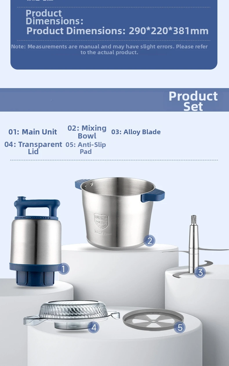 Professional 6L Commercial Meat Grinder, Industrial Grade Stainless Steel, 2-Speed Adjustable 1200W Motor, for Butcher Shop/Rest