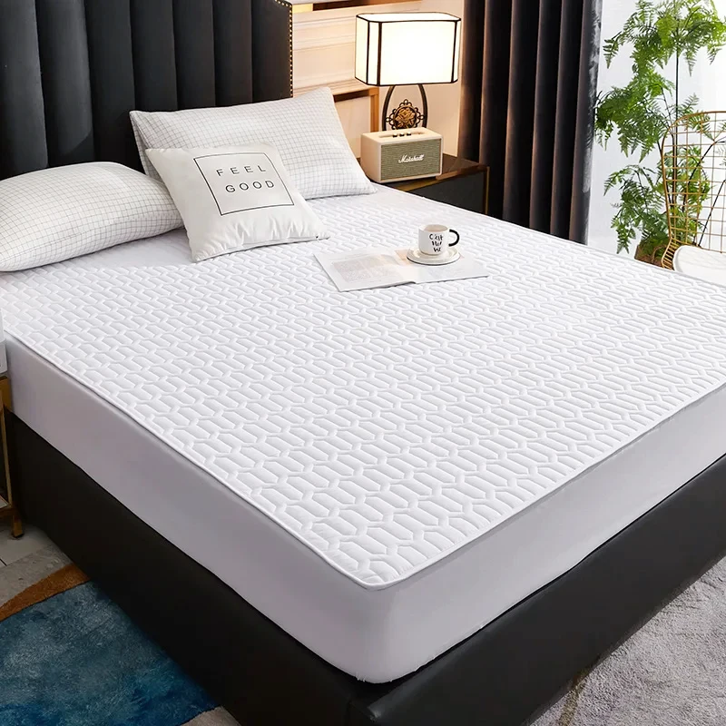 Waterproof Mattress Cover For Living Room Soft Comfortable Breathable Solid Color Bedding Mattress Cover Fitted Machine Washable