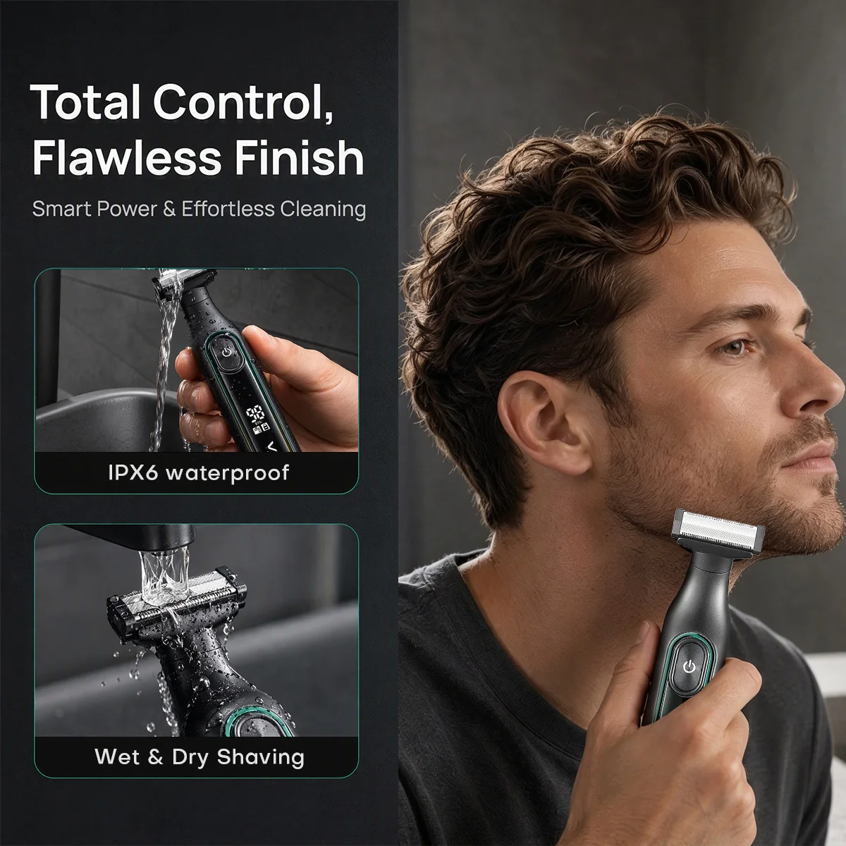 VGR Razor Professional Shaver Portable Body Hair Trimmer IPX6 Waterproof Beard Trimmer Rechargeable Shaver Electric Men V-360