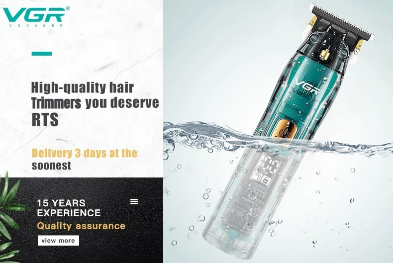 VGR Razor Professional Shaver Portable Body Hair Trimmer IPX6 Waterproof Beard Trimmer Rechargeable Shaver Electric Men V-360