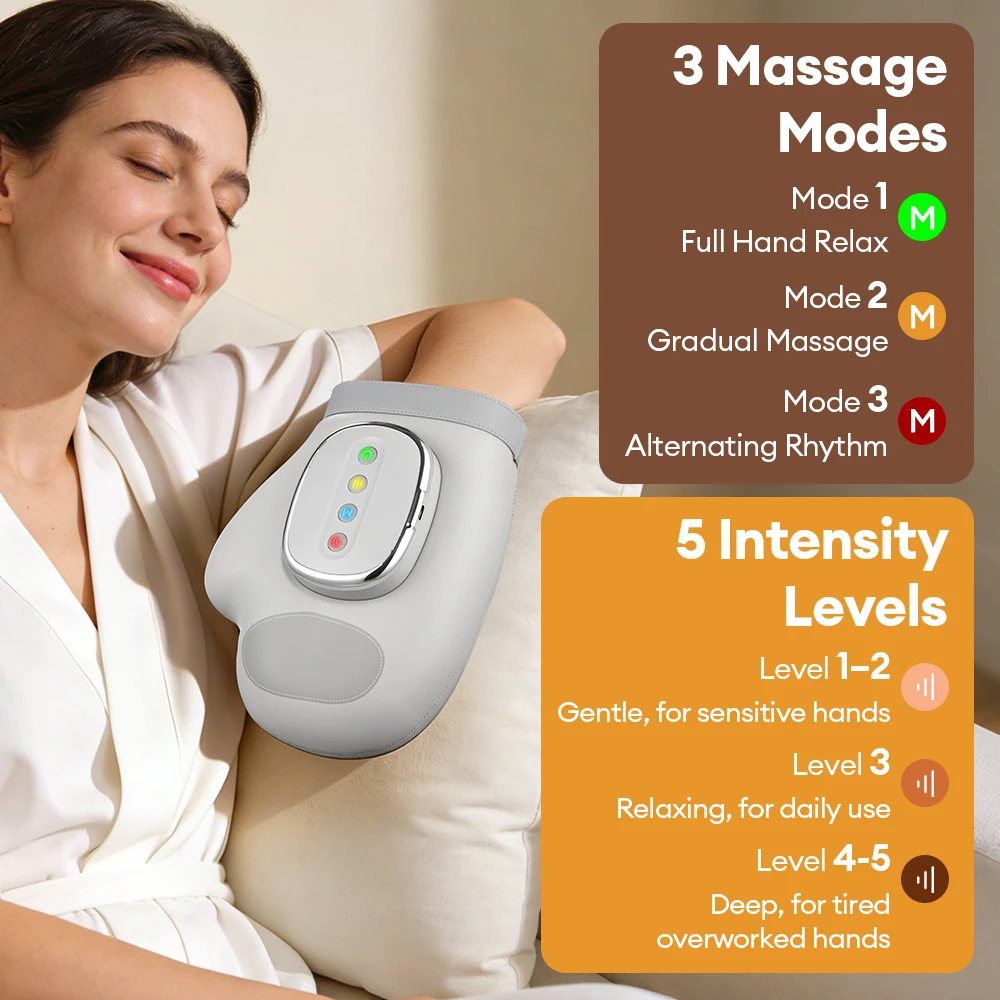 Electric Hand Massager Compress Airbag Finger Massage Glove Air Pressure Kneading Thumb Acupoint Palm Massager Finger Masajeador