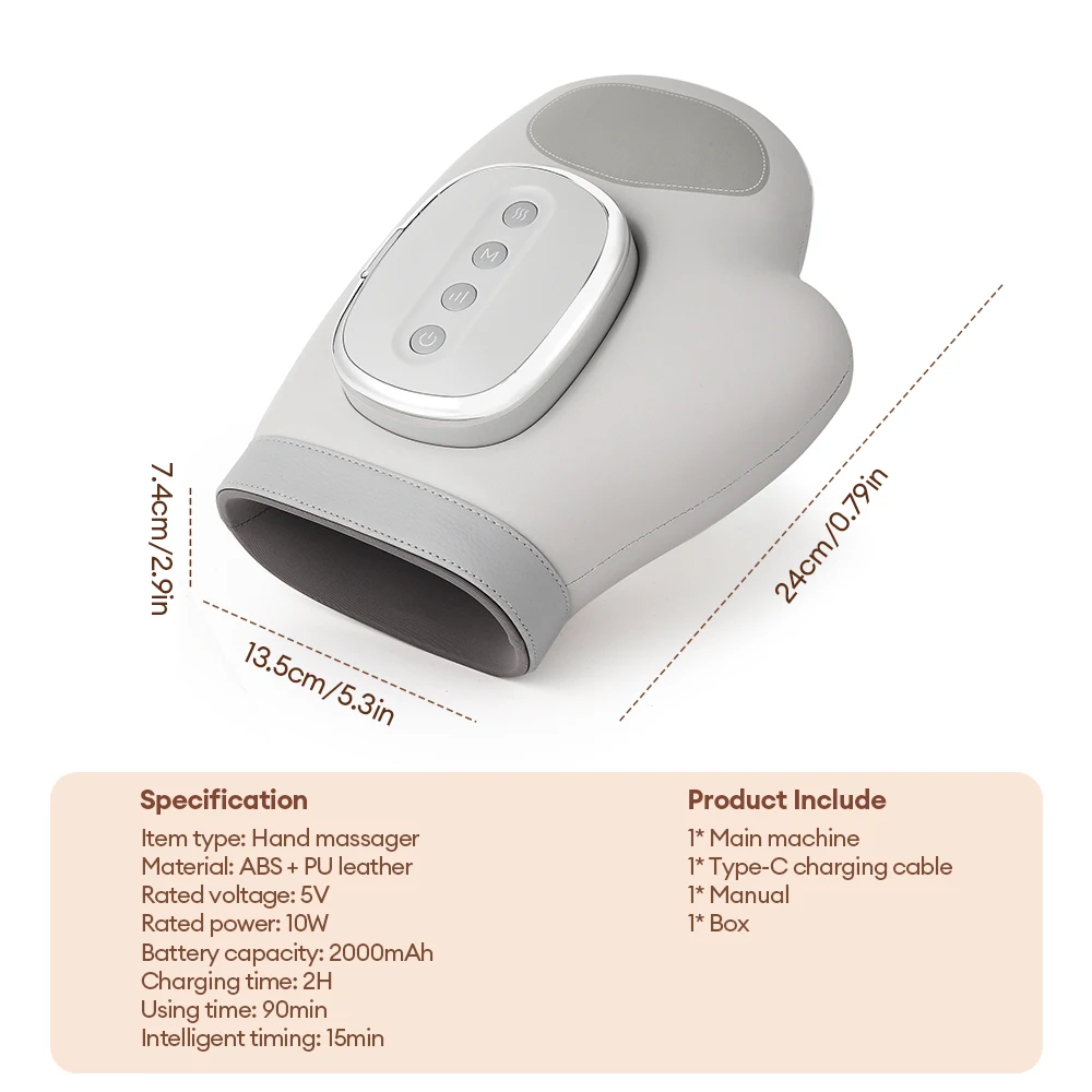 Electric Hand Massager Compress Airbag Finger Massage Glove Air Pressure Kneading Thumb Acupoint Palm Massager Finger Masajeador