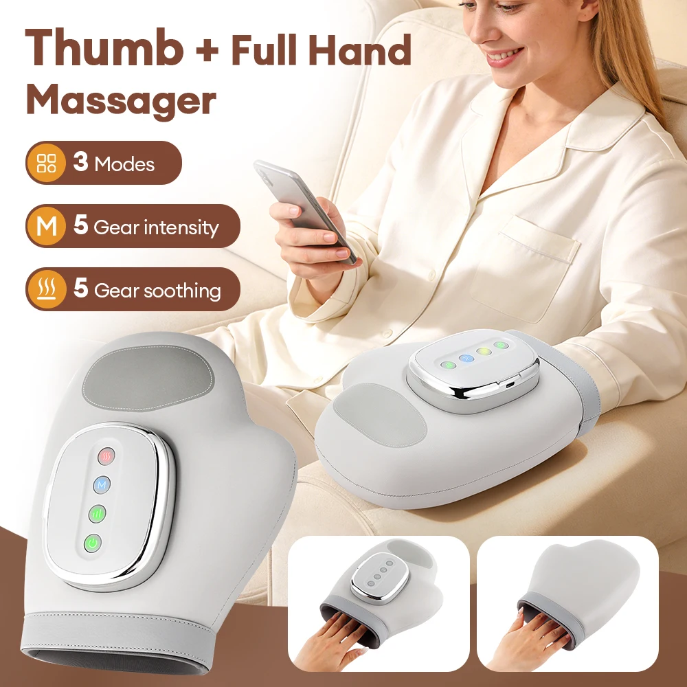 Electric Hand Massager Compress Airbag Finger Massage Glove Air Pressure Kneading Thumb Acupoint Palm Massager Finger Masajeador
