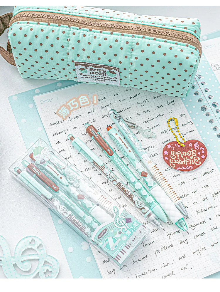 Strawberry Chocolate Series 0.5mm Gel Ink Pens Set Cute Student Ballpoint Pen Soft Grip Smooth Writing Office School Supplies