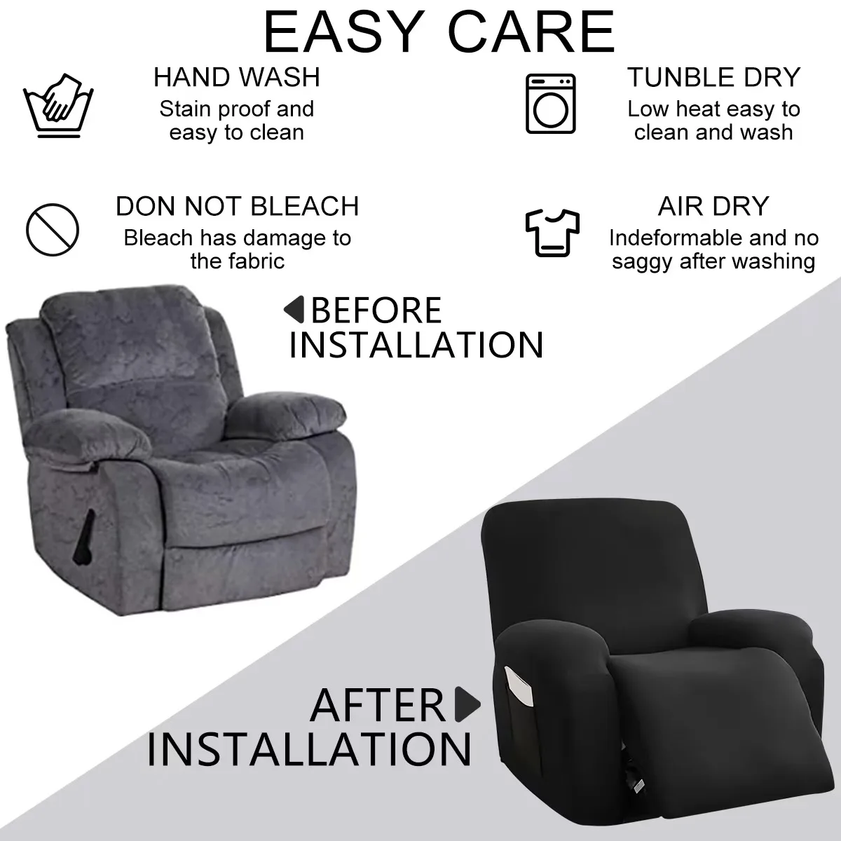 Elastic Recliner Sofa Cover Printed Slipcover Chair Sofa Protector Relax Armchair Stretch Couch Covers For Living Room